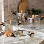 قابلمه پیرکس دسته چوبی