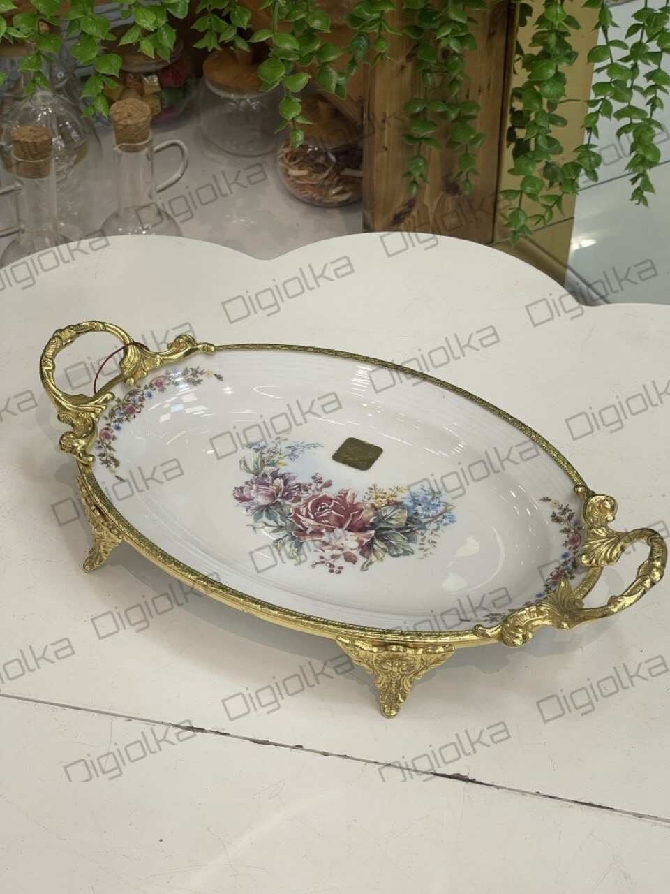 دیس بیضی کوچک پینی با پایه برنجی کد 212