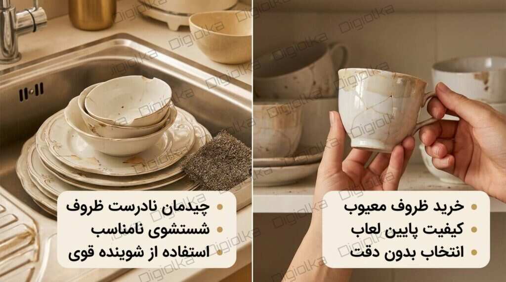 نگهداری و خرید غلظ ظروف چینی